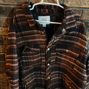 BDG Black and Brown Plaid Shirt